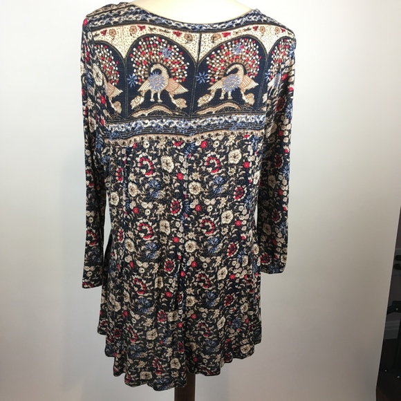 Lucky Brand boho tunic knit blouse size L - Picture 4 of 7